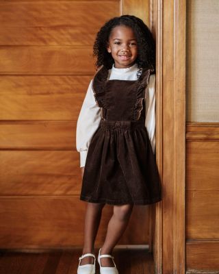 Little Girls Organic Corduroy Ruffle Jumper