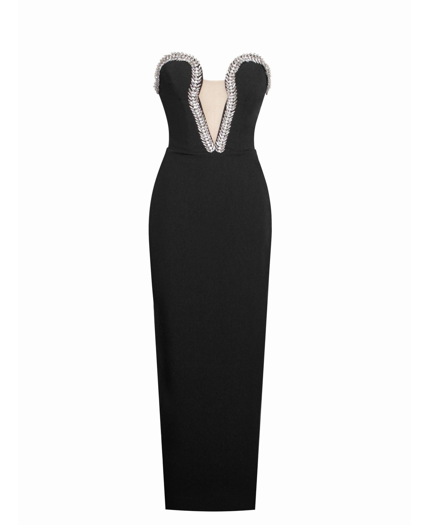 Женское платье Miss Circle Ivanna Black Crystal Embellished Maxi, цвет: Чёрный — фото 2