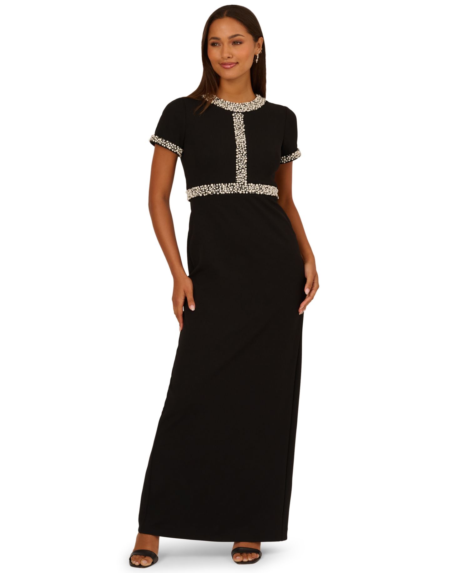 Women's Crewneck Embellished Ankle Dress