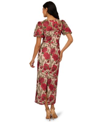 Women's Embroidered Puff Sleeve Dress