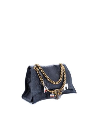Medium Crush Charm Chain Flap Bag Leather