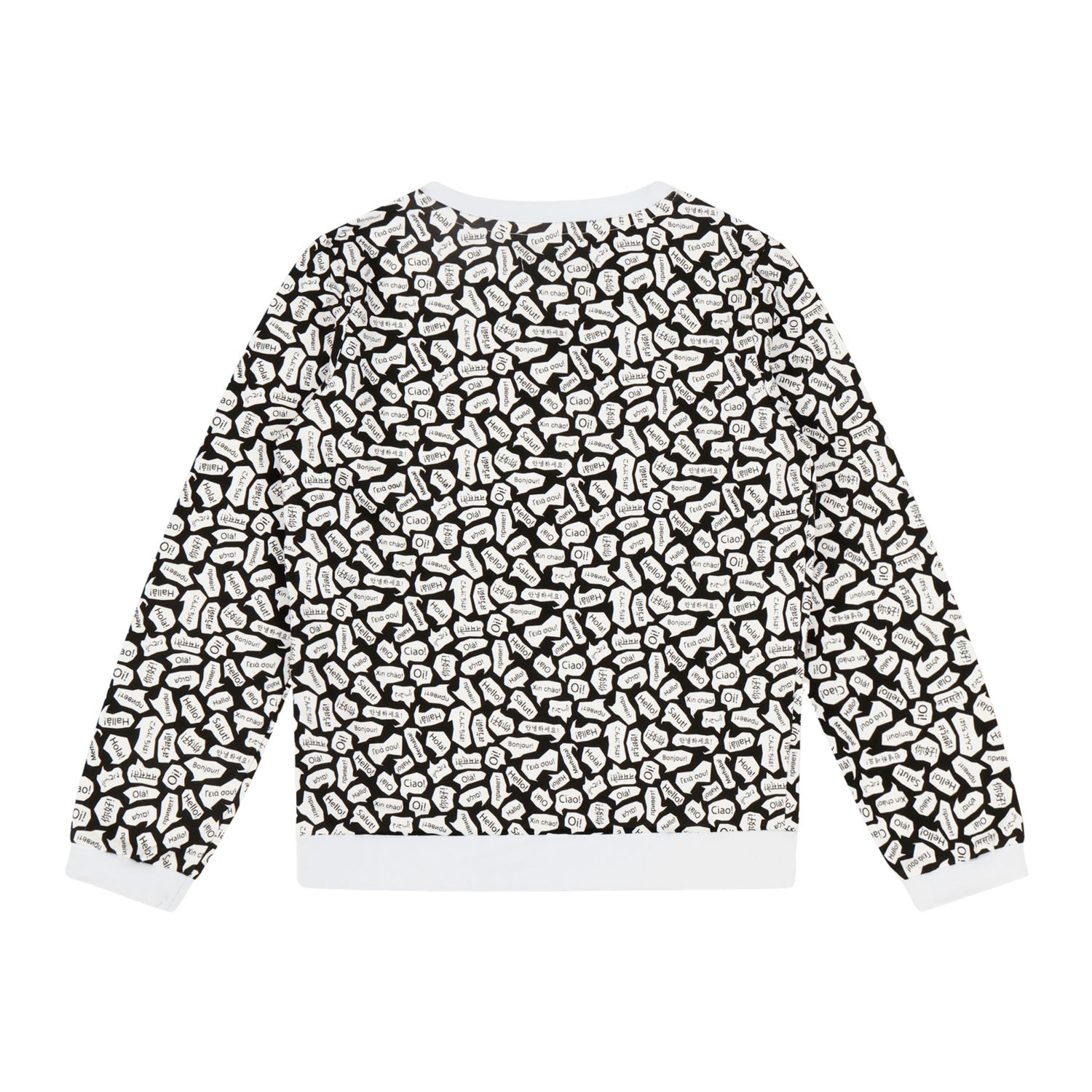 Kids Crewneck Sweatshirt and Jogger Pants Set - Black/White-Hello