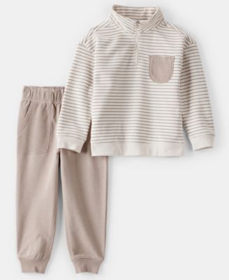 Carter's - Boys Toddler 2T-5T Striped Long-Sleeve T-Shirt and Pants, 2-Piece Set