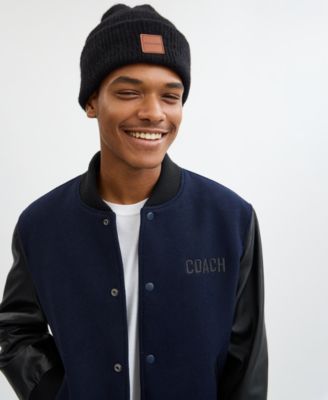 Men's Leather Patch Bean Hat