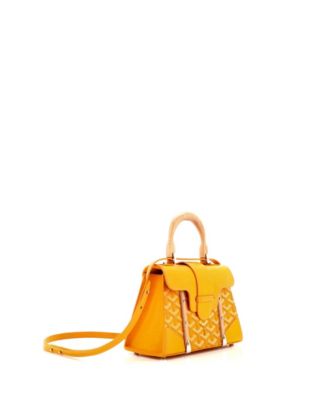 Mini Structured Saigon Top Handle Bag Coated Canvas with Leather