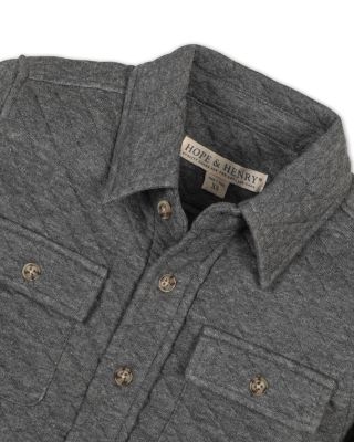 Boys Long Sleeve Quilted Button Down Shirt Jacket