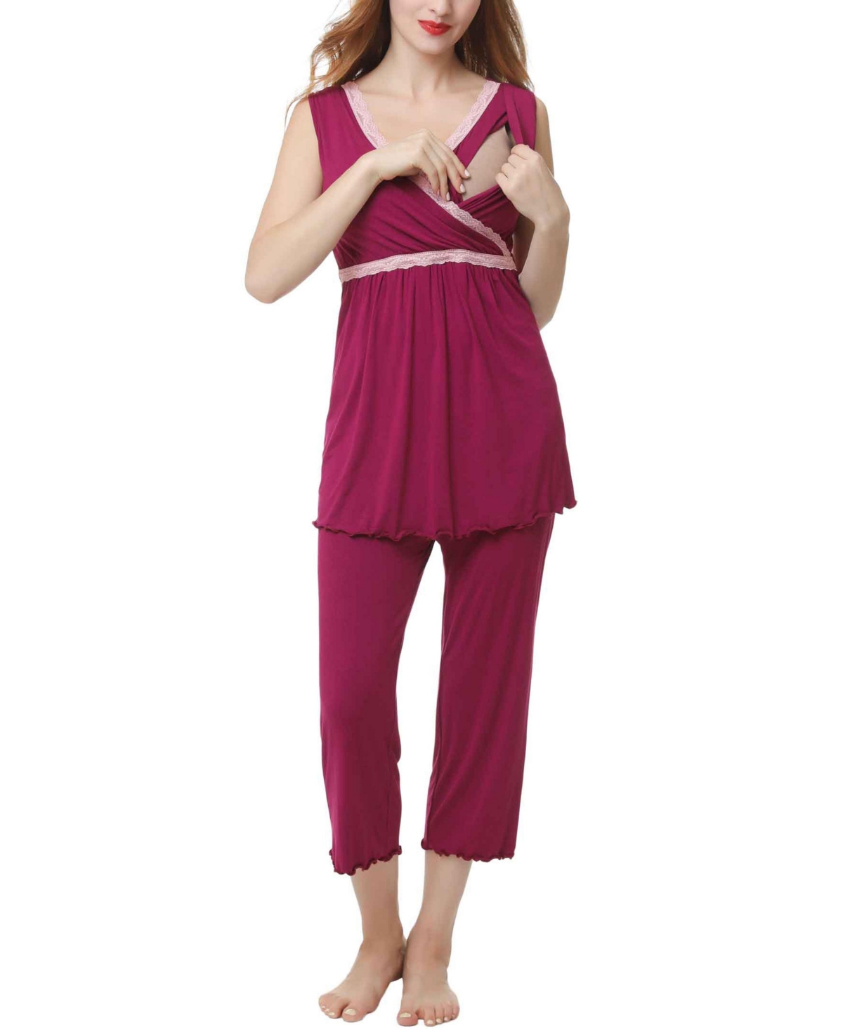 kimi + kai Maternity Nursing 2-Piece Pajama Set