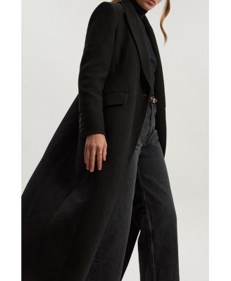 Women's Wool Blend Tailored Fitted Maxi Coat