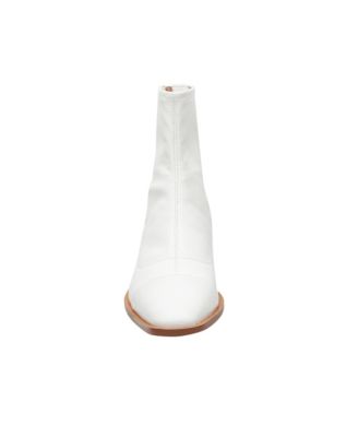 VENATA Women's Mod Pointy Toe Stacked Heel Booties