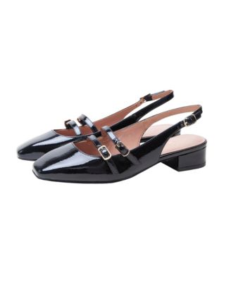 CASSIAN Women&#39;s Low Block Heel Double Strap Mary Jane Slingback
