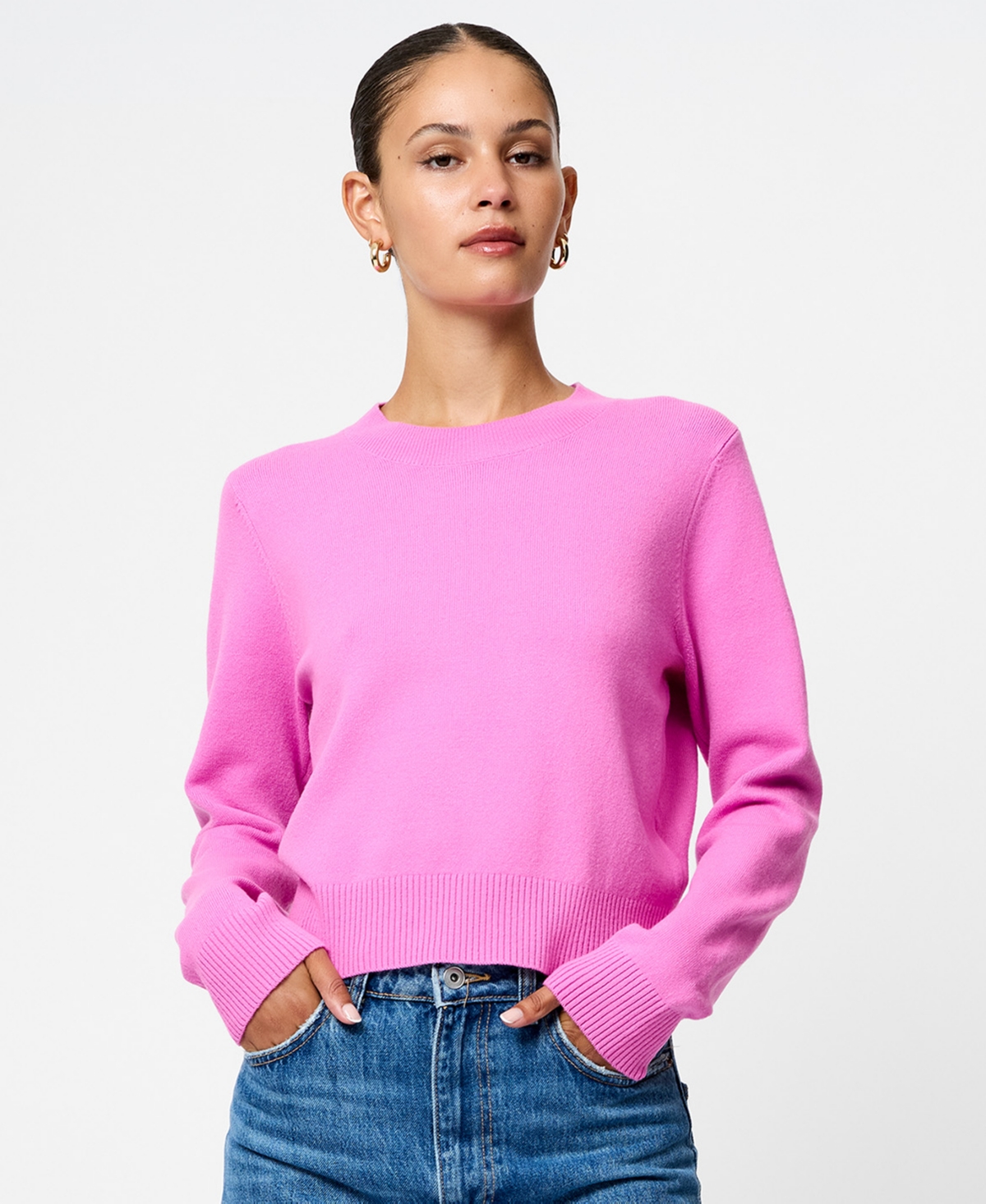 French Connection Babysoft Crewneck Sweater In Pink