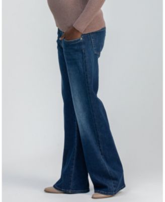 Maternity Wide-Leg Dad Jeans w\ Stretchy High-Rise Belly Band