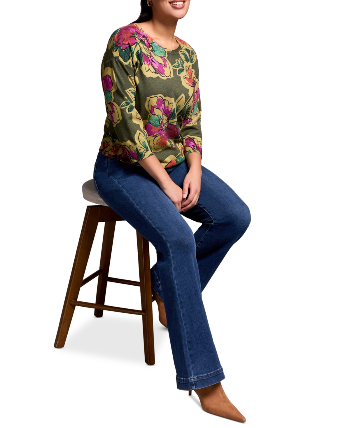 Tribal Women's Audrey Boundless Stretch Denim Pull-on Flare Jeans In Blue