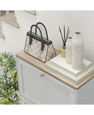 Modern Shoe Cabinet with 3 Flip Drawers for 12-18 Pairs,