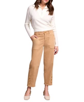 Women's Stretch Twill Barrel Leg Ankle Pants