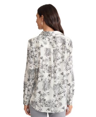 Women's Long-Sleeve Collared Neck Top