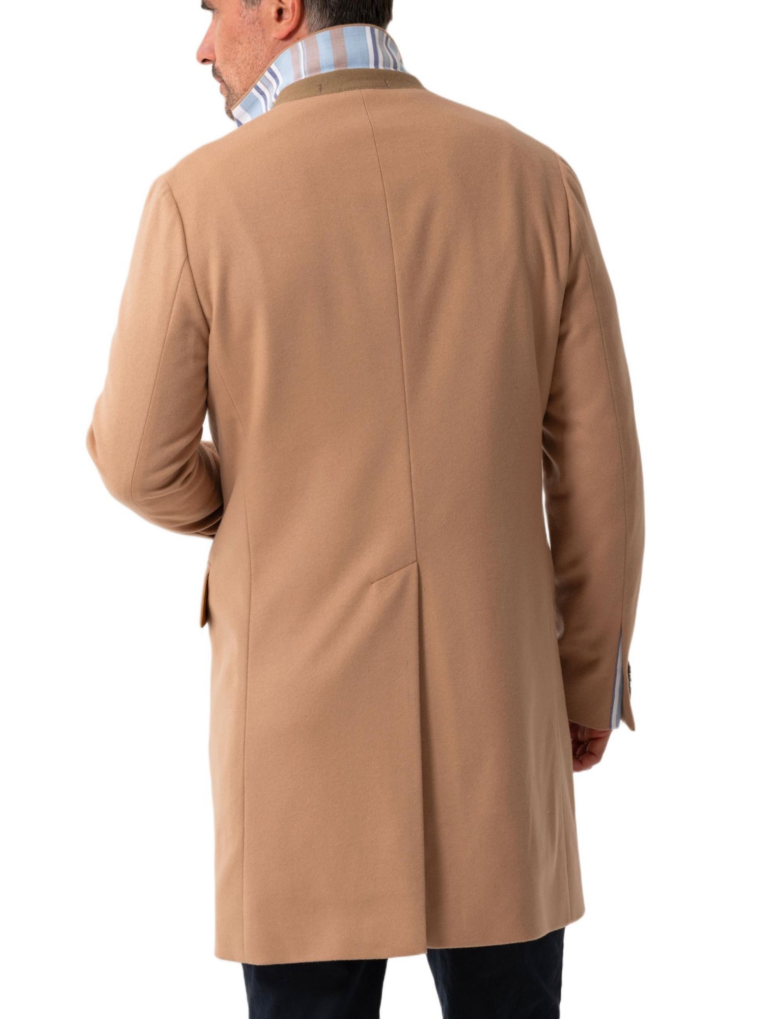 Men's Long Sleeve Wool Collared Coat