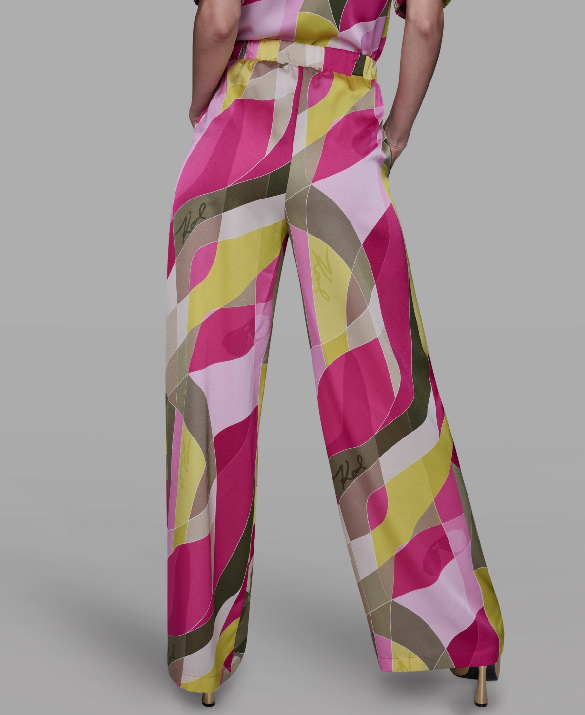 Karl Lagerfeld Paris Women's Printed Pull-On Pants