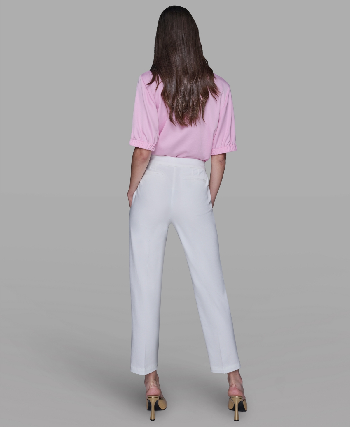 Karl Lagerfeld Women's Straight Ankle Pants In White