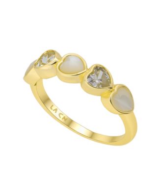 Unwritten - Multi Doomed Mother Of Cultivated Pearl Cubic Zirconia Heart Ring
