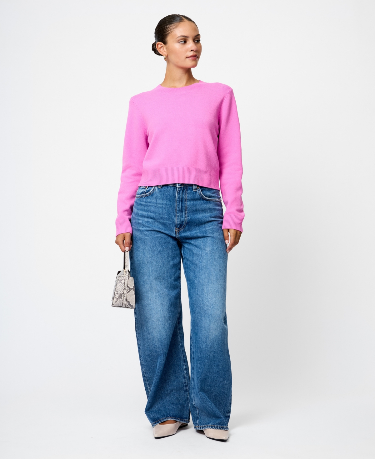 French Connection Babysoft Crewneck Sweater In Pink