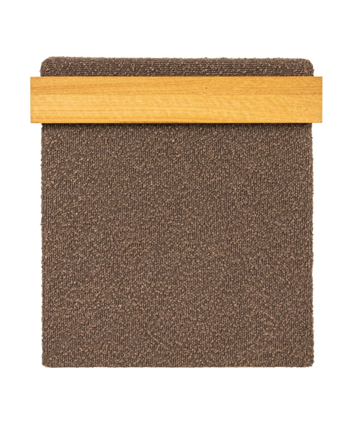 Household Essentials Versatile Boucle Ottoman with Hidden Storage, Brown
