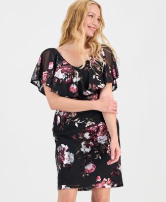 Women's Mesh Ruffled Dress