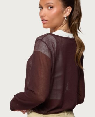 Women's Kilian Sheer Knit Henley Top