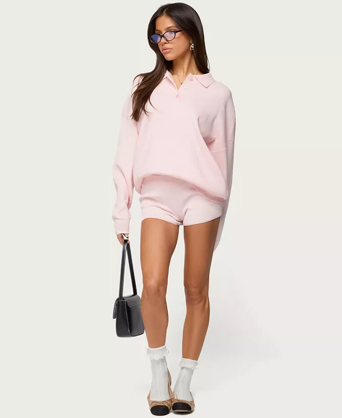 Women's Lorie Oversized Knit Polo Sweater - thumbnail 5