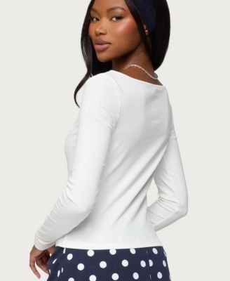 Women's Savi Boat Neck Long Sleeve Top