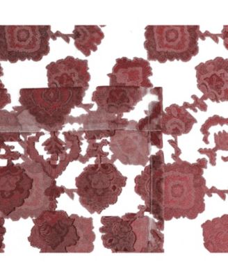 Moroccan Accents by 1 Piece Rod Pocket Clipped Elegant Sheer Curtain Panel - Burgundy