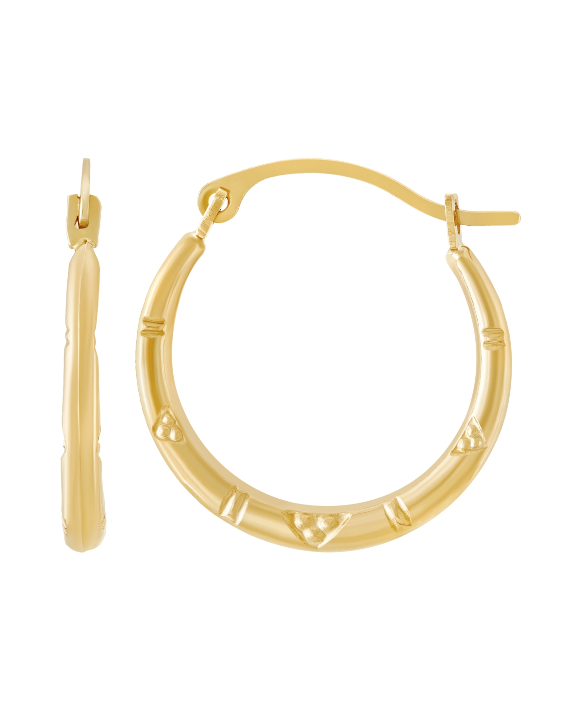 Macy's Patter Hoop Earrings In 14k Yellow Gold In Gold