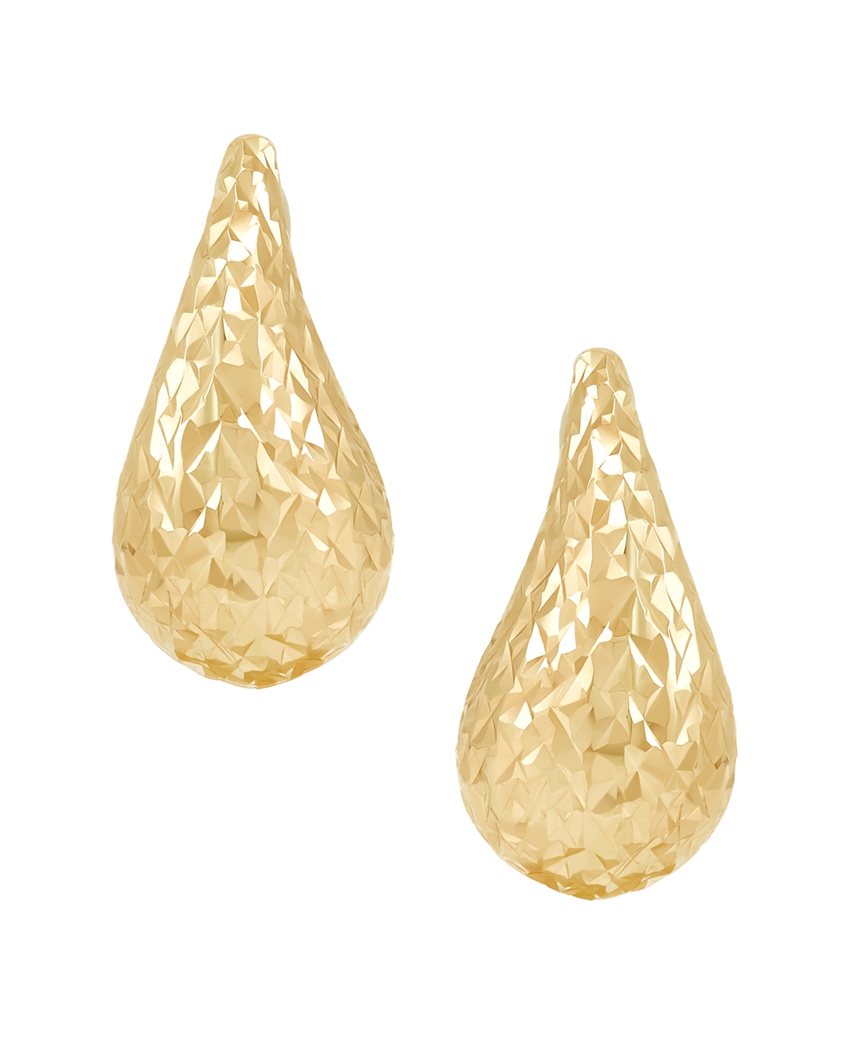 Macy's Polished Teardrop Stud Earrings In 10k Yellow Gold In Gold
