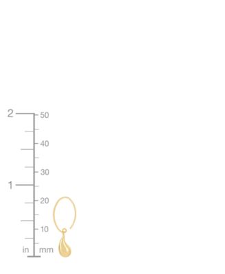 Polished Teardrop Dangle Earrings in 10k Yellow Gold