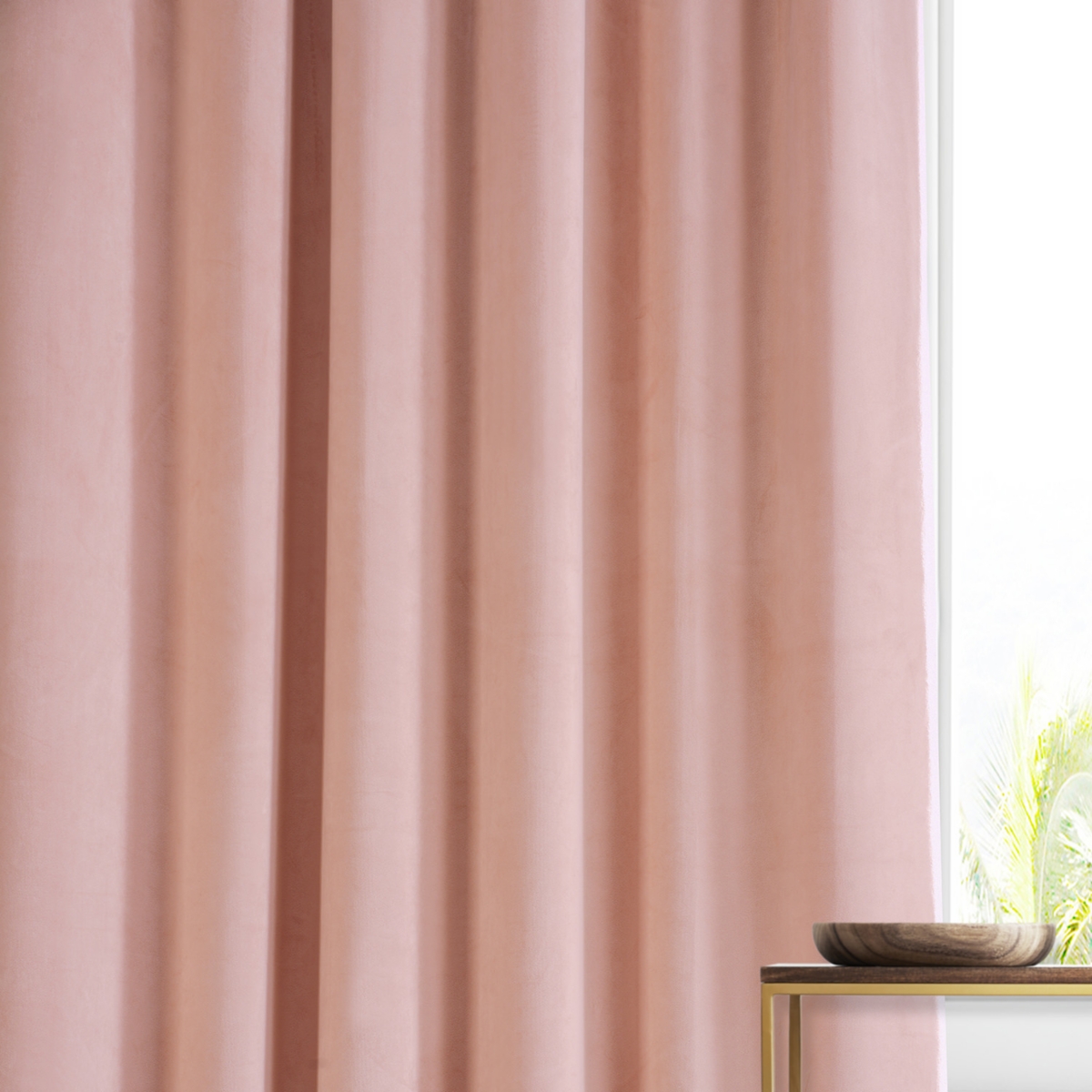 Half Price Drapes Apricot Blossom Signature Plush Velvet Hotel Blackout Curtain