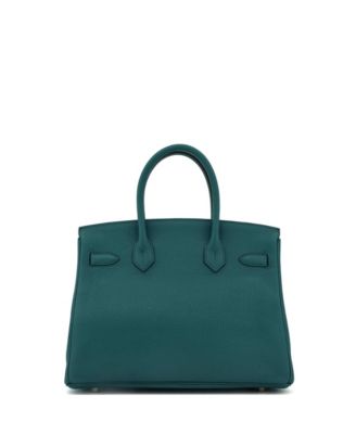 Birkin 30 Handbag Green Clemence with Gold Hardware