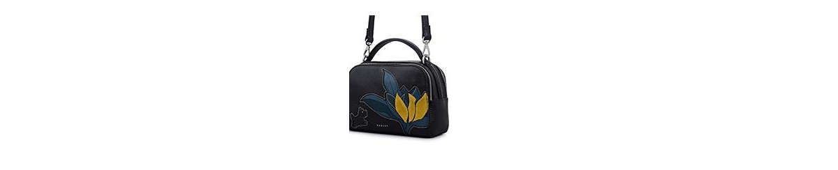Radley London Nature Blooms Mini Zip Top Crossbody Bag In Black