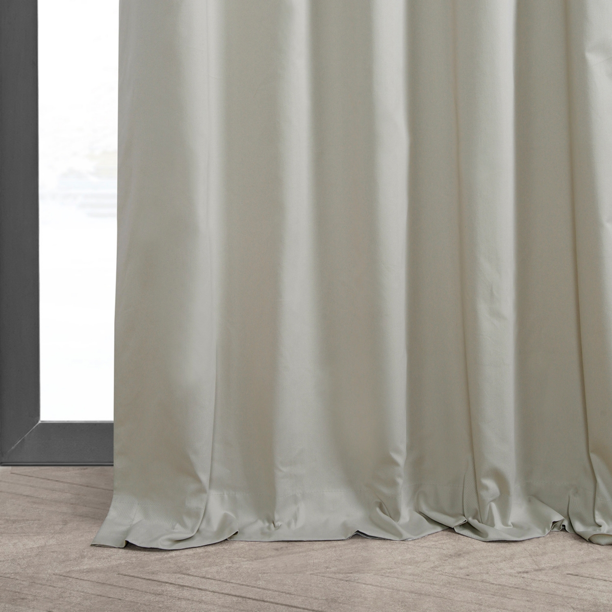 Half Price Drapes Light Greige Solid Cotton Hotel Blackout Curtain