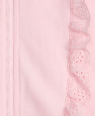 Baby Girls' French Terry Eyelet-Trim Zip-Up Hoodie and Pants, 2-Piece Set, Macy's Exclusive