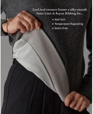 Men's Itch-Free Merino Wool Striped Crewneck Sweater with Lining