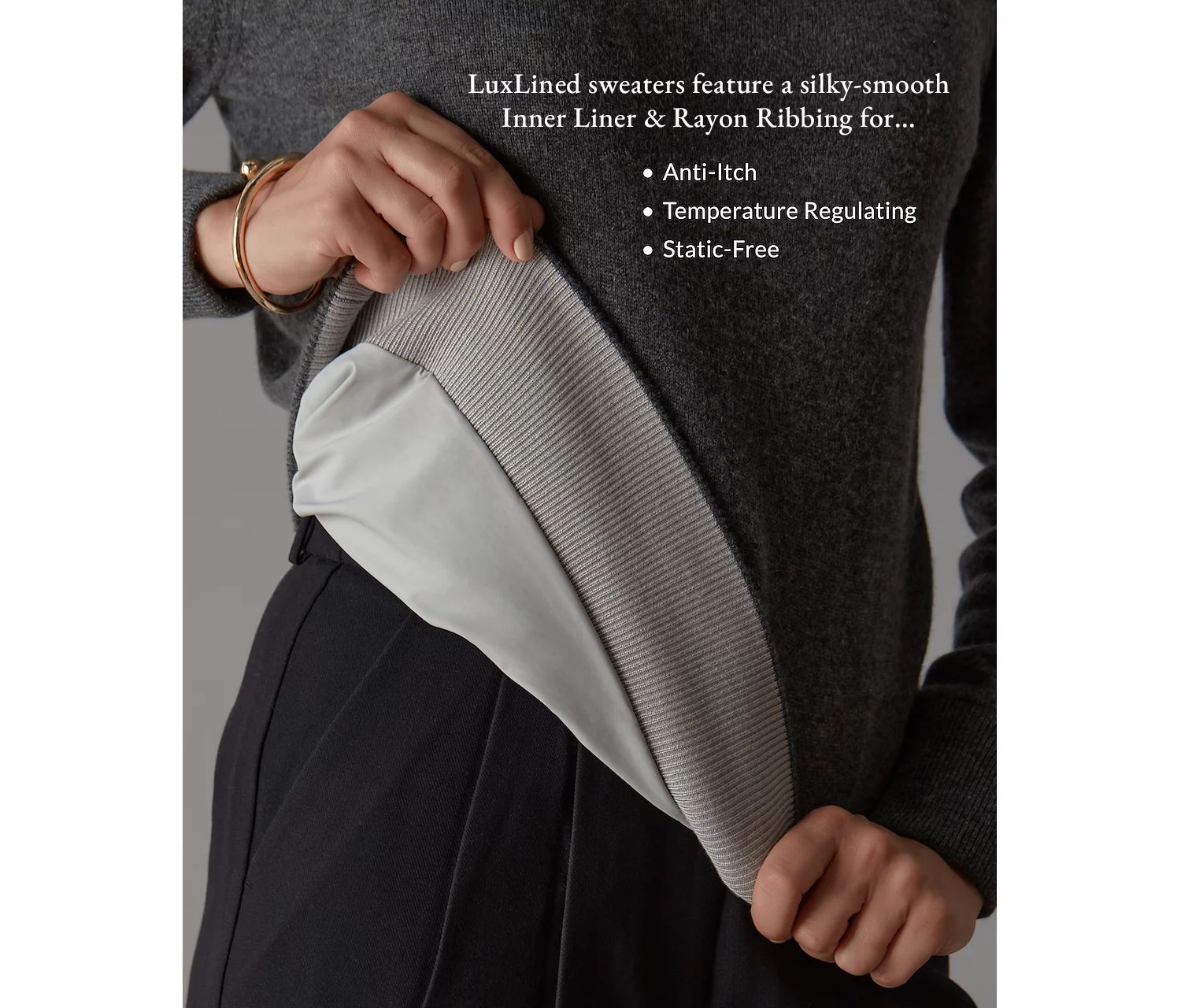 Men's Itch-Free Merino Wool Striped Crewneck Sweater with Lining