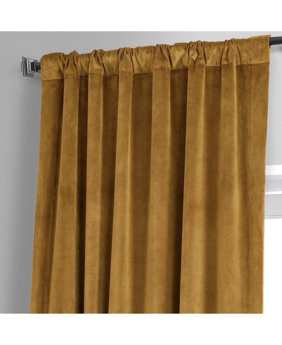 Half Price Drapes Apple Cider Gold Signature Plush Velvet Hotel Blackout Curtain