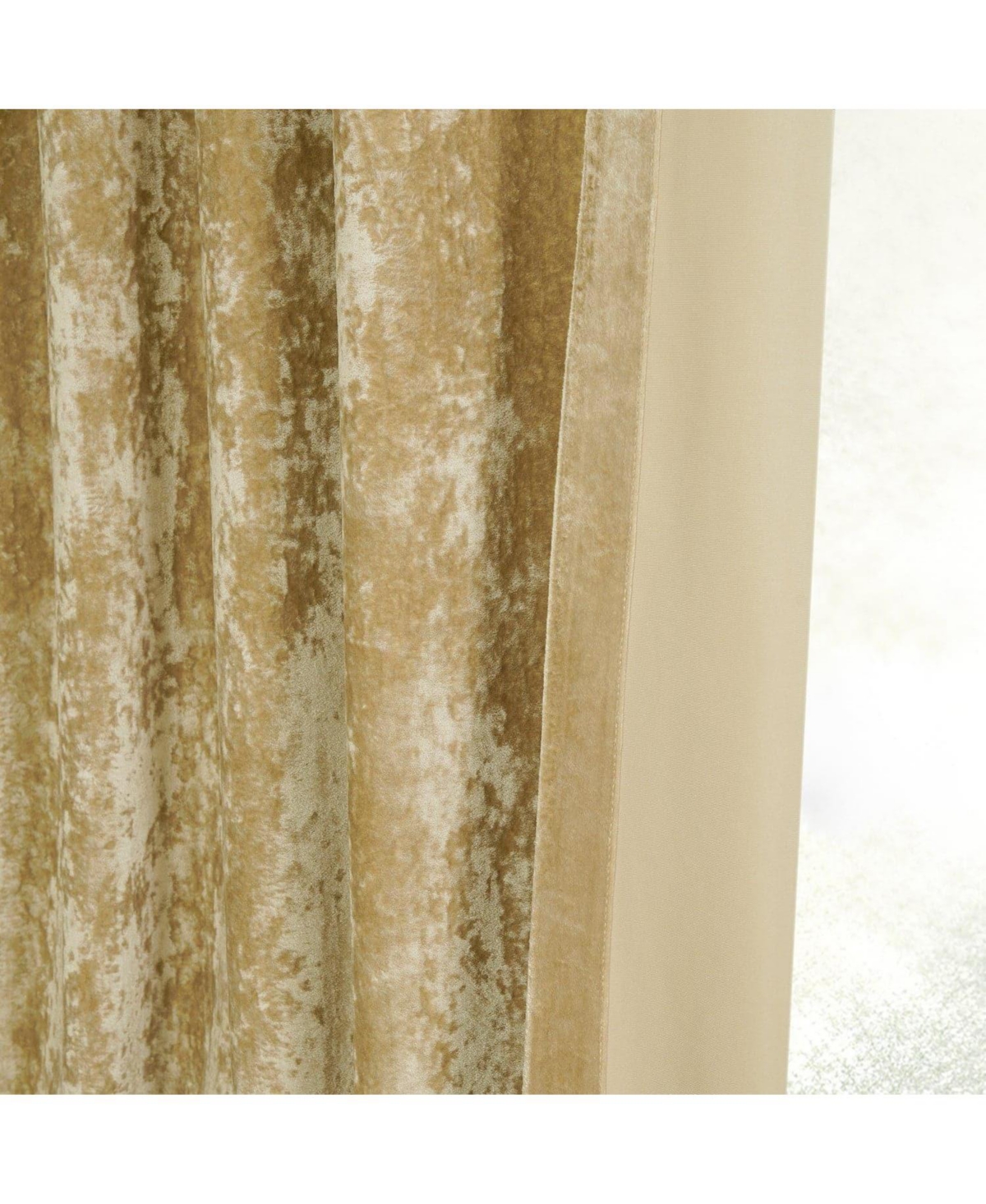 Half Price Drapes Gold Lush Crush Velvet Room Darkening Curtain