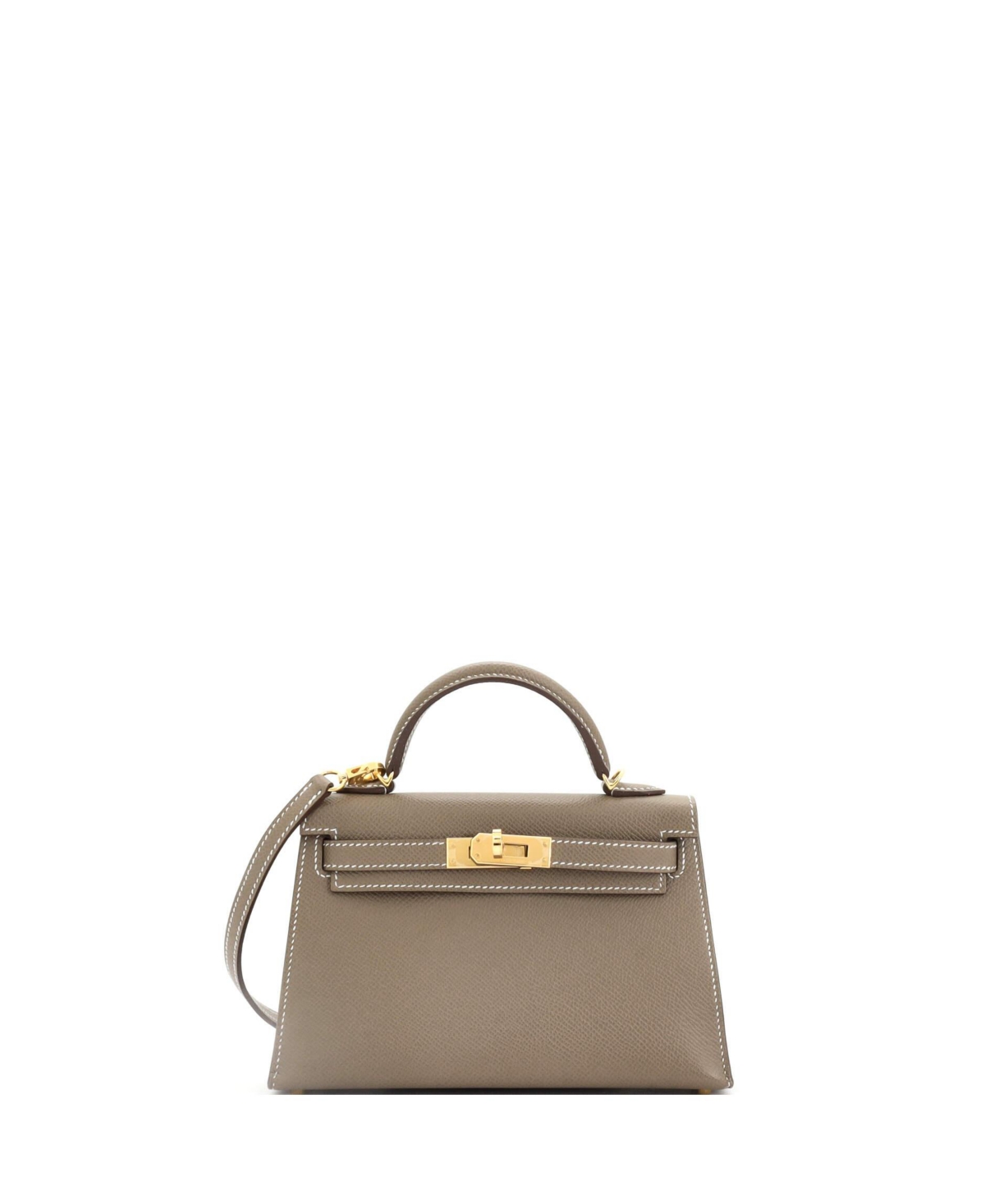 Pre-Owned Hermes Kelly 20 Handbag Grey Epsom with Gold Hardware