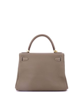 Kelly 28 Handbag Grey Togo with Gold Hardware