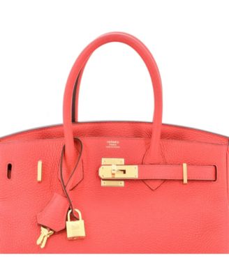 Birkin 30 Handbag Pink Clemence with Gold Hardware