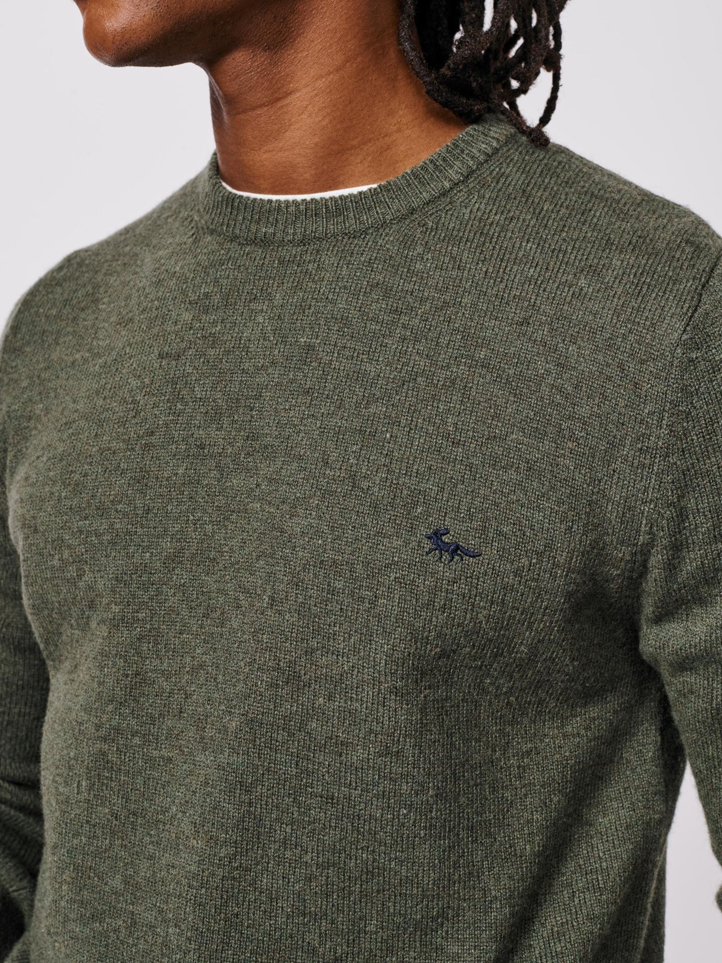 Мужской свитер Aubin Westbourne Crew Neck, цвет: Тёмный хаки — фото 4