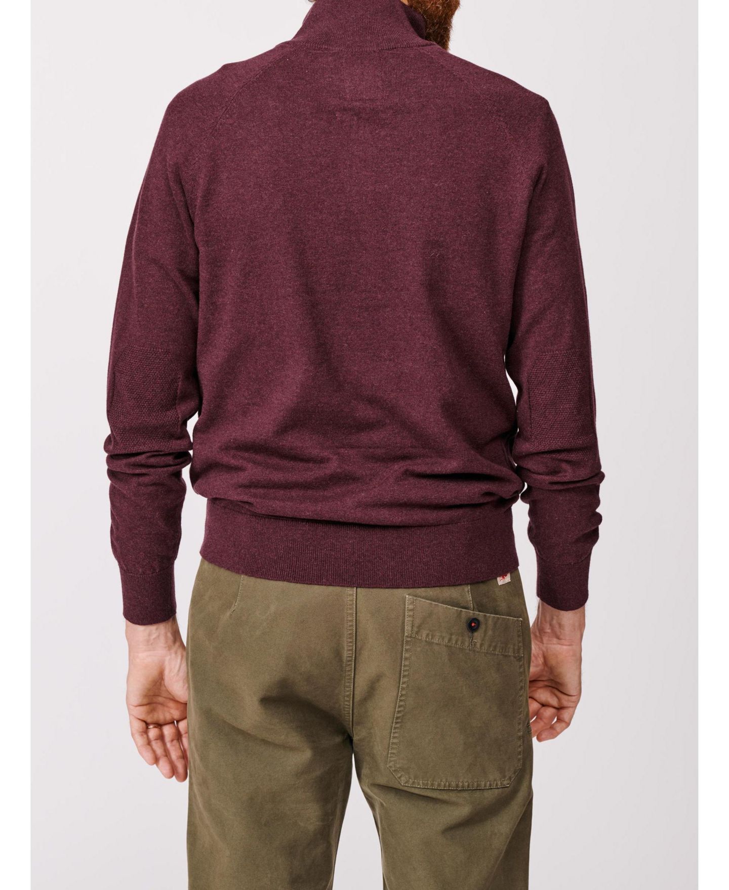 Мужской свитер Aubin Bonby Zip Neck, цвет: Бордо — фото 7