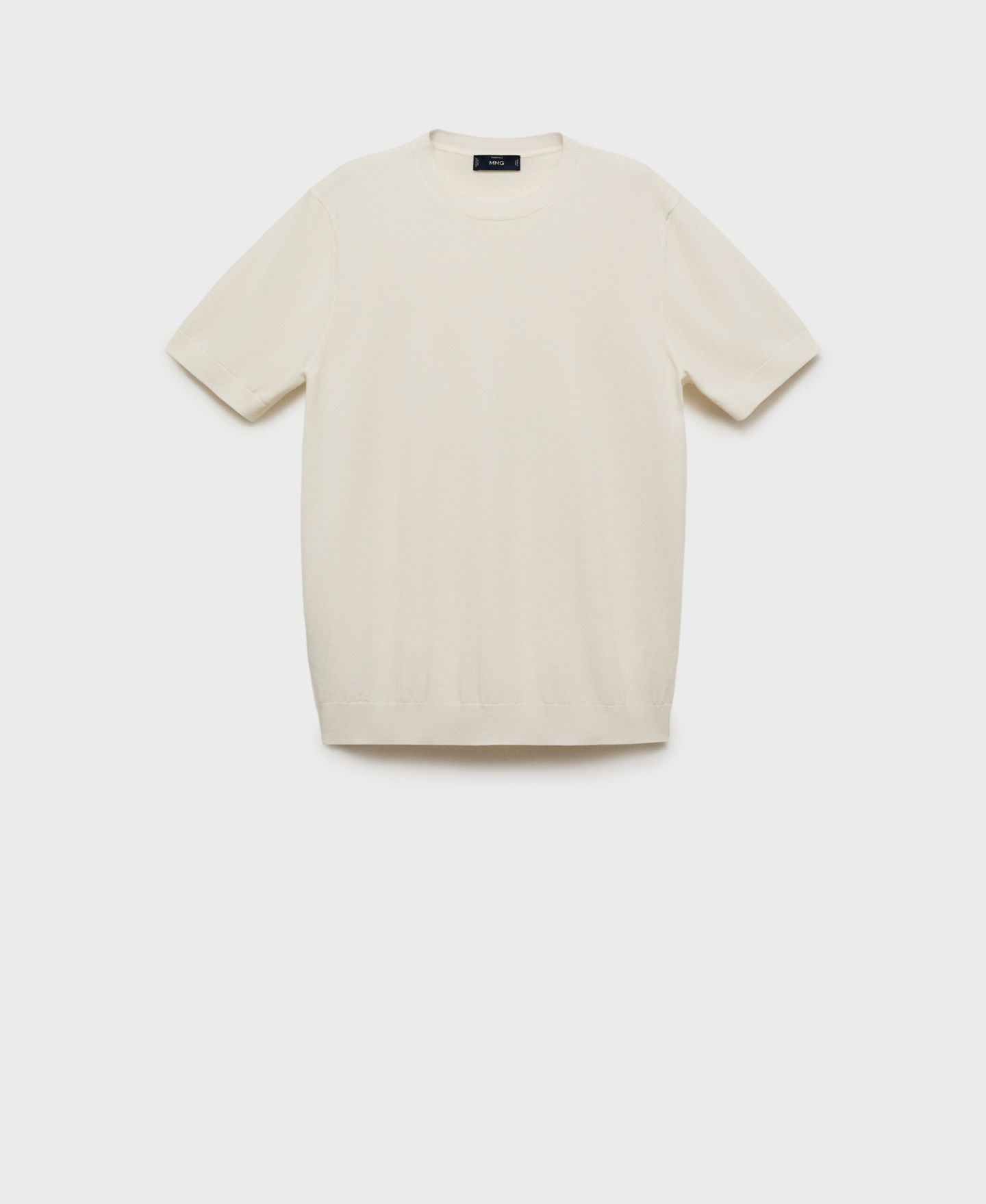 Мужская футболка Mango Cotton Fine-Knit, цвет: Зелёный — фото 9