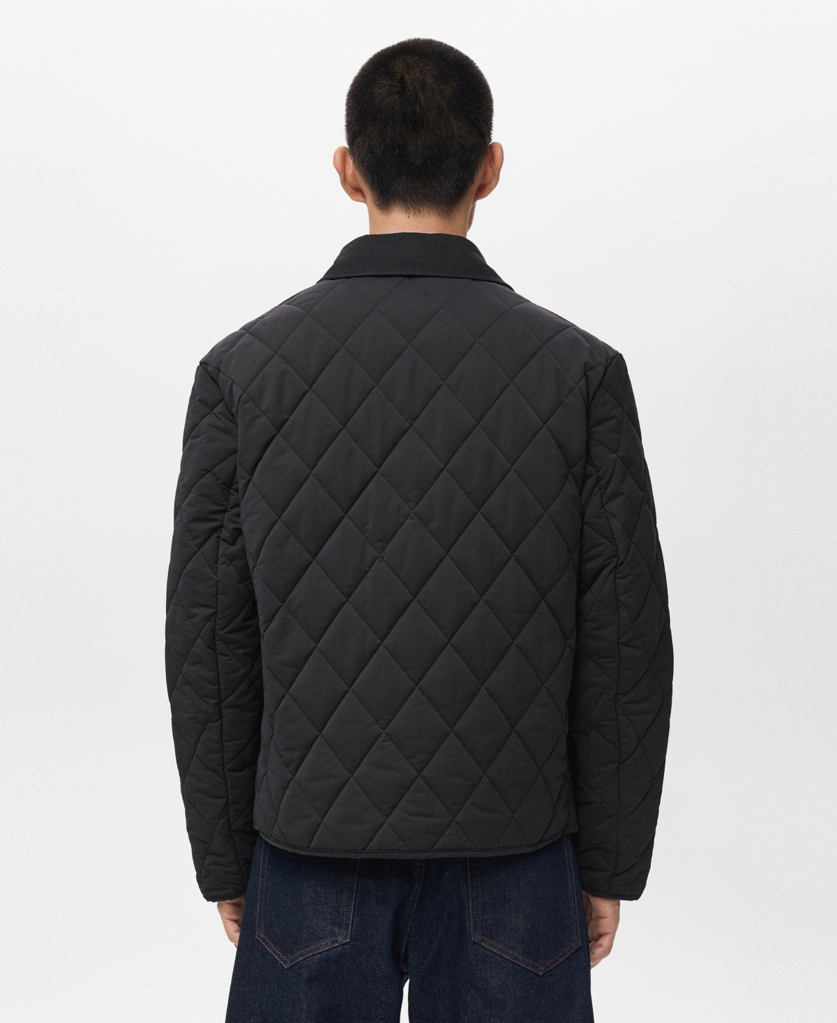 Mango Water Repellent Quilted Jacket In Black